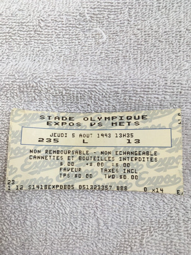 Biglietto montreal expos stub - biglietto,